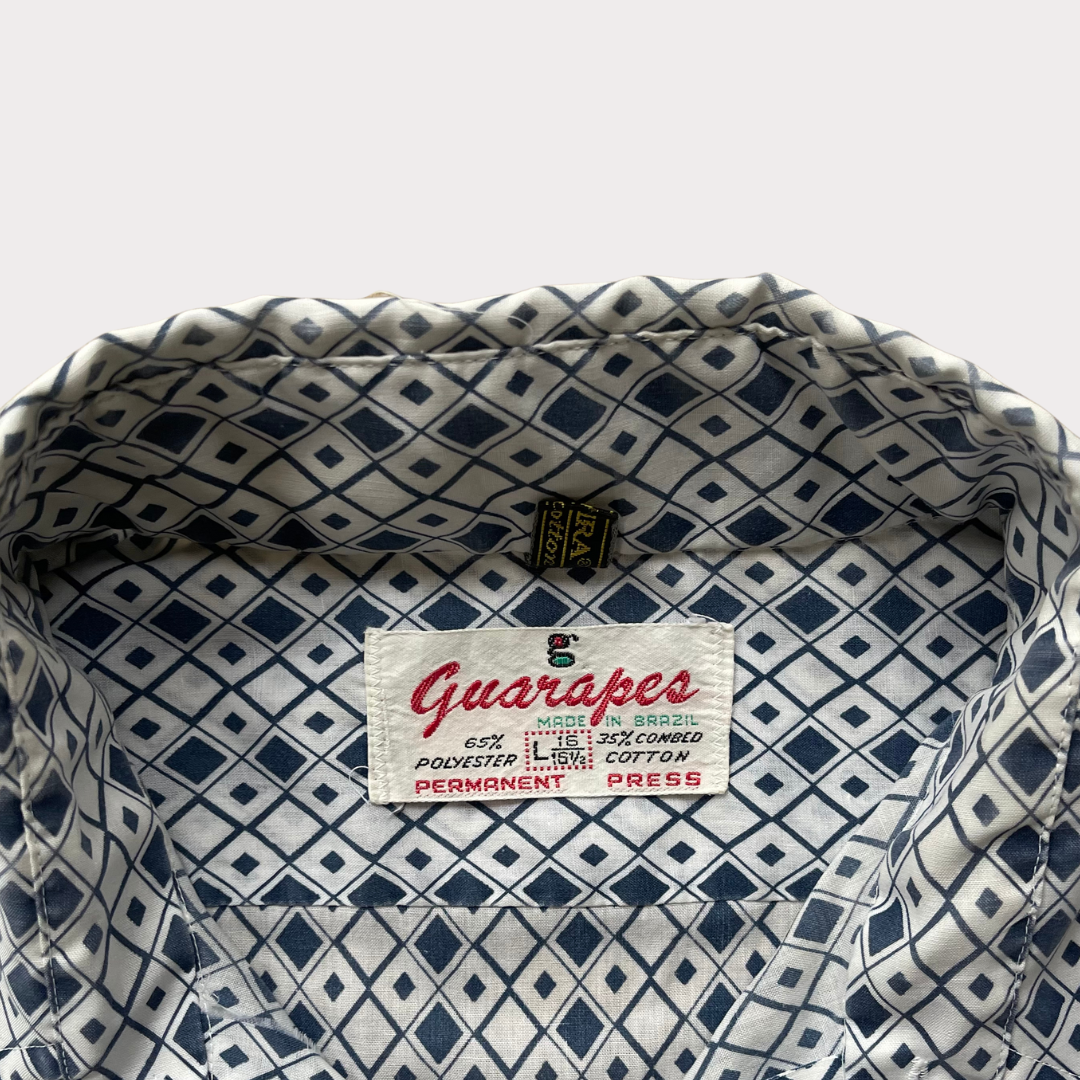 1970’s Blue and White Patterned Shirt