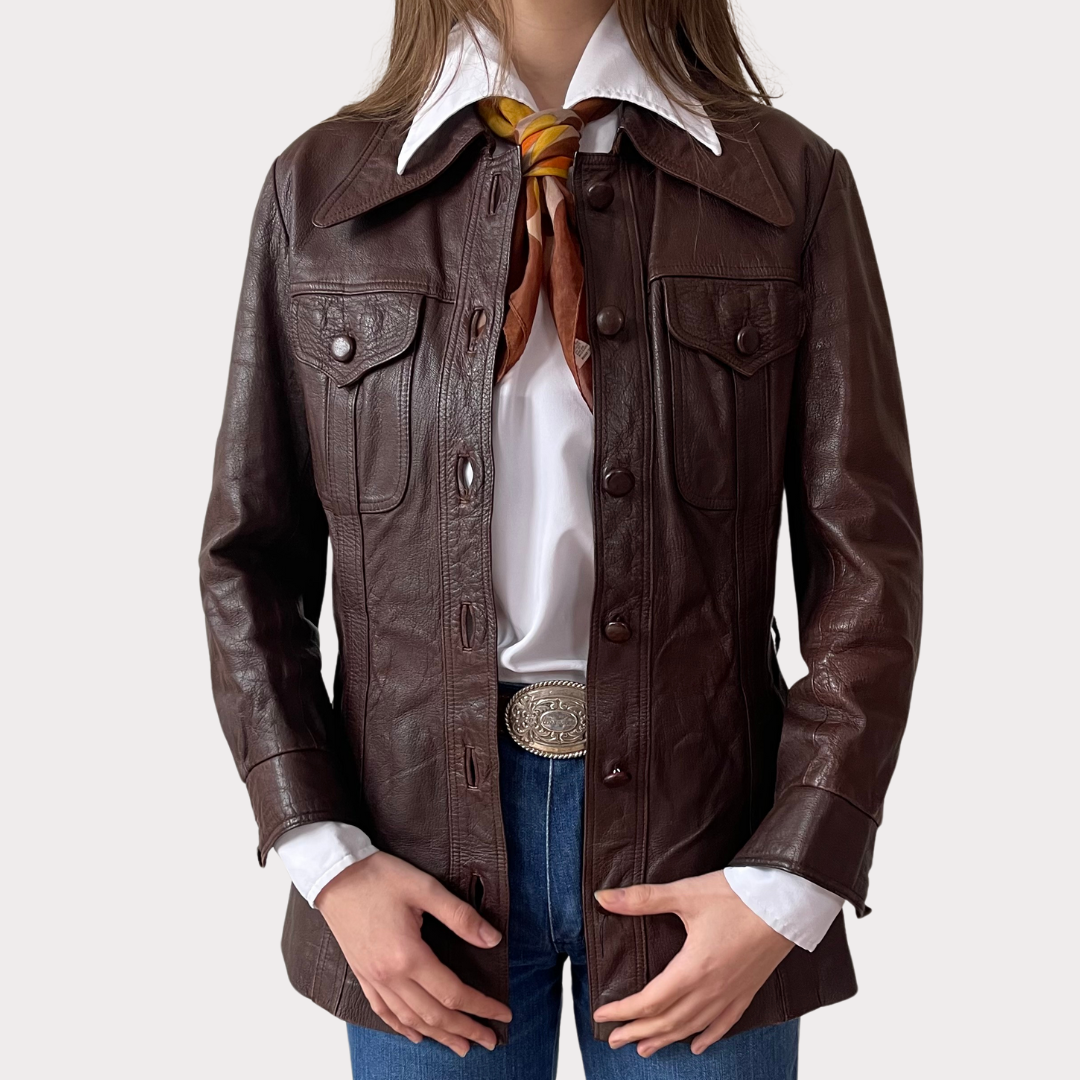 1970's Brown Leather Jacket