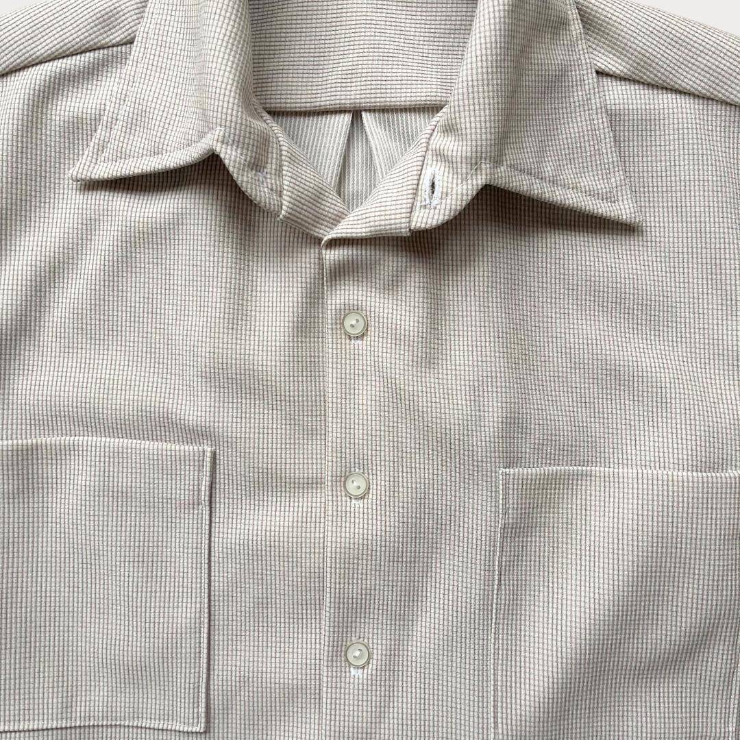 1970’s White and Brown Pin Check Shirt
