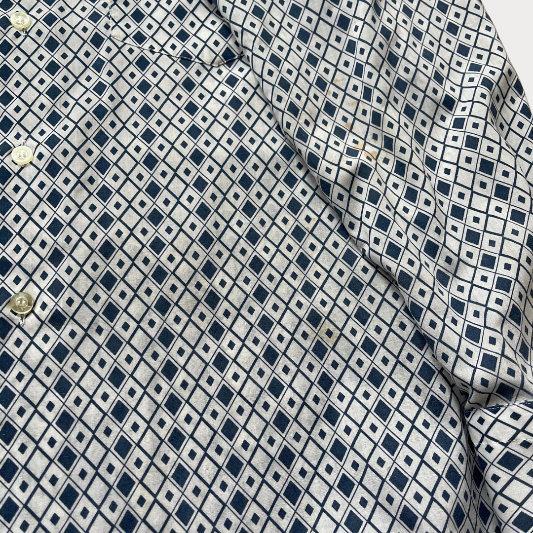 1970’s Blue and White Patterned Shirt