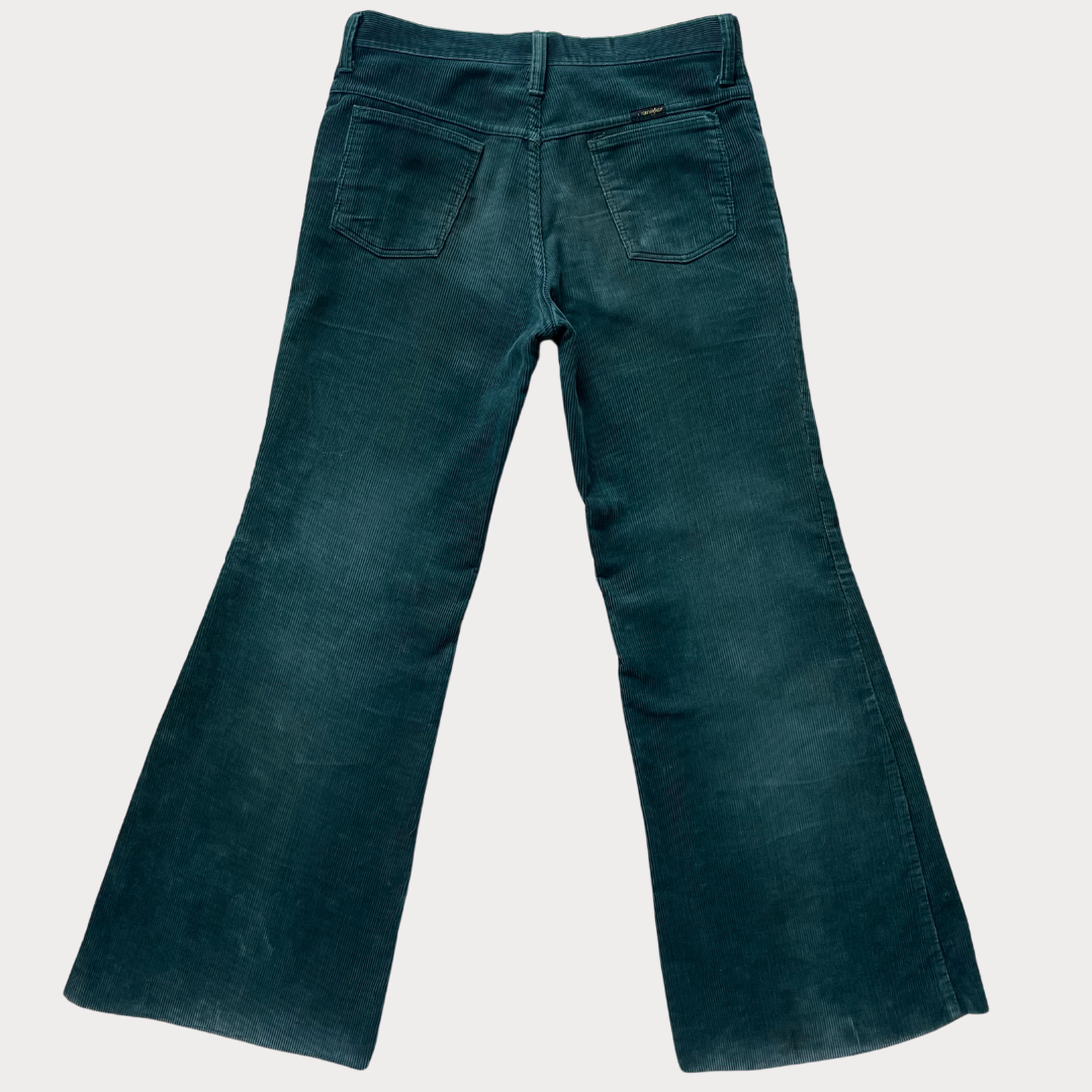 1970’s Green Corduroy Wrangler Blue Bell Trousers