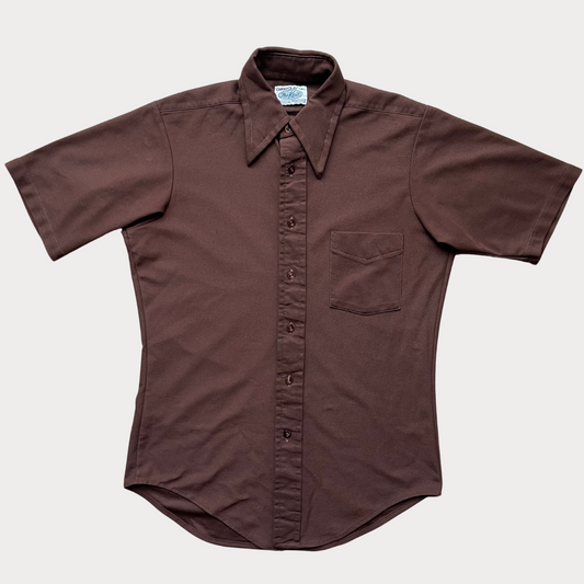 Brown Short Sleeve 1970's Shirt