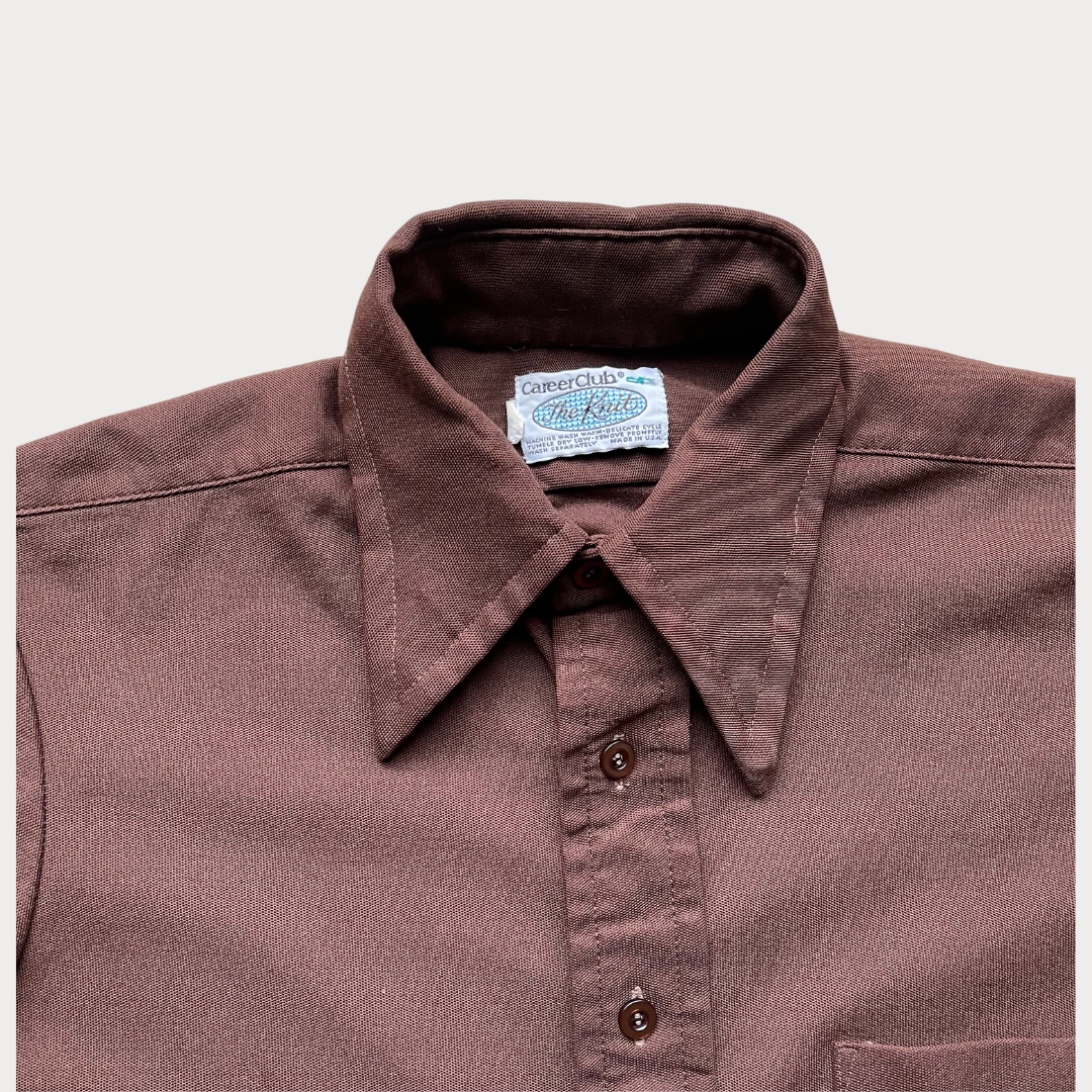 Brown Short Sleeve 1970's Shirt