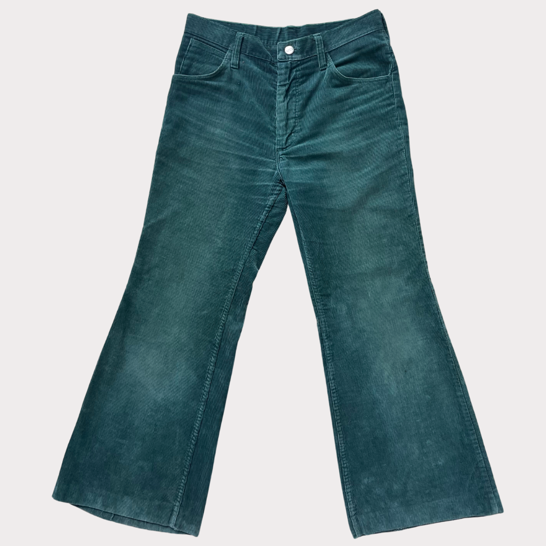 Green Corduroy Wrangler Blue Bell Trousers