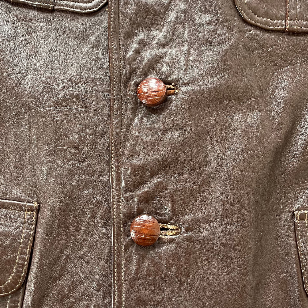 1970's Brown Leather Blazer