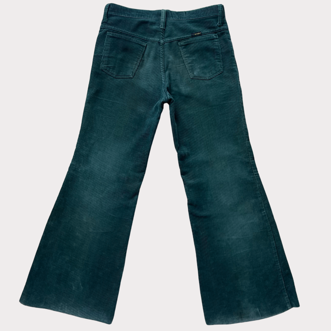 Green Corduroy Wrangler Blue Bell Trousers