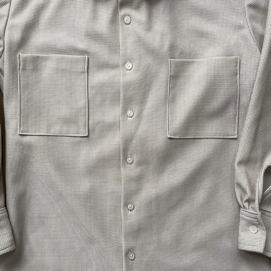 White and Brown Pin Check 1970’s Shirt