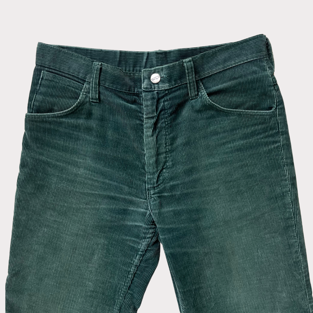 Green Corduroy Wrangler Blue Bell Trousers