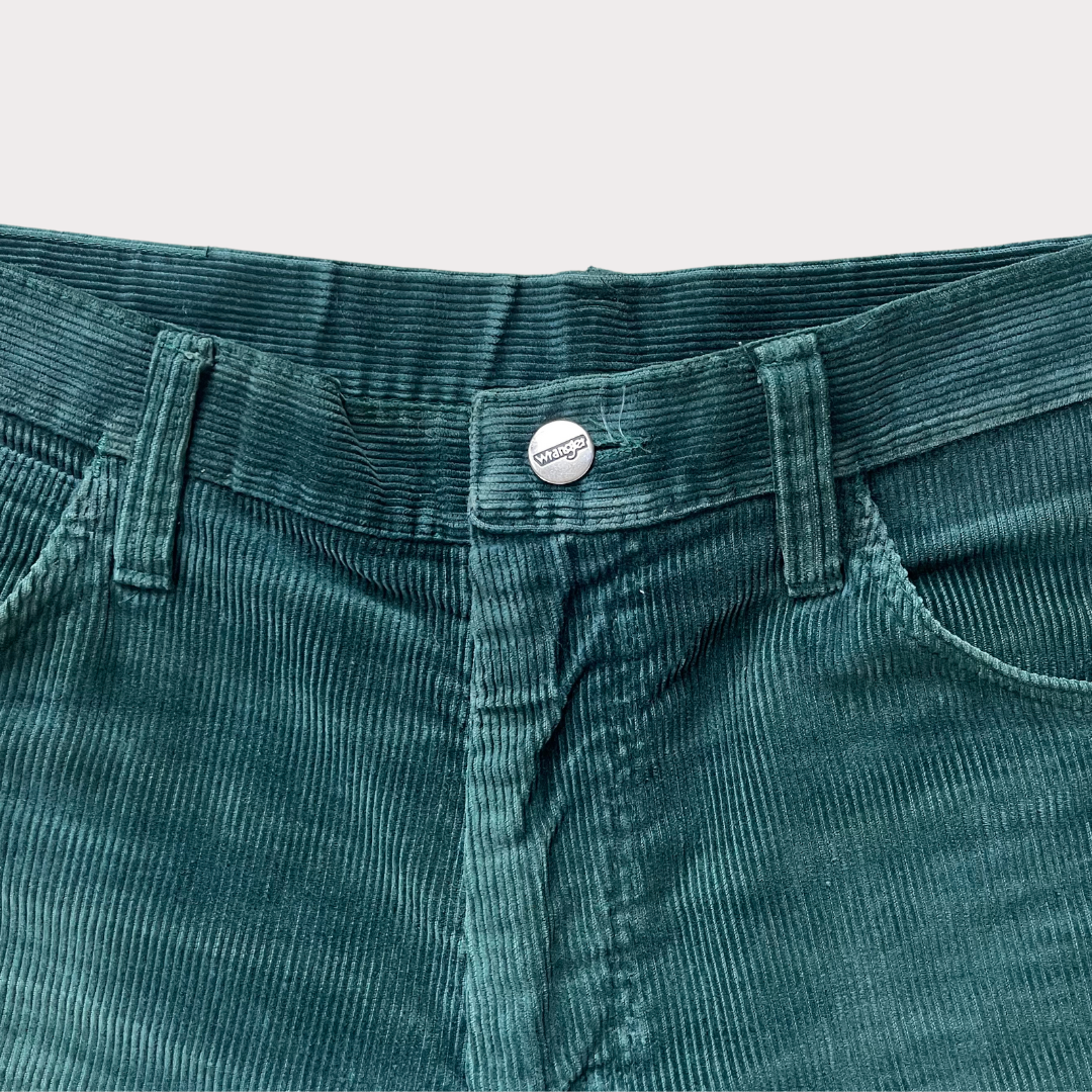 Green Corduroy Wrangler Blue Bell Trousers