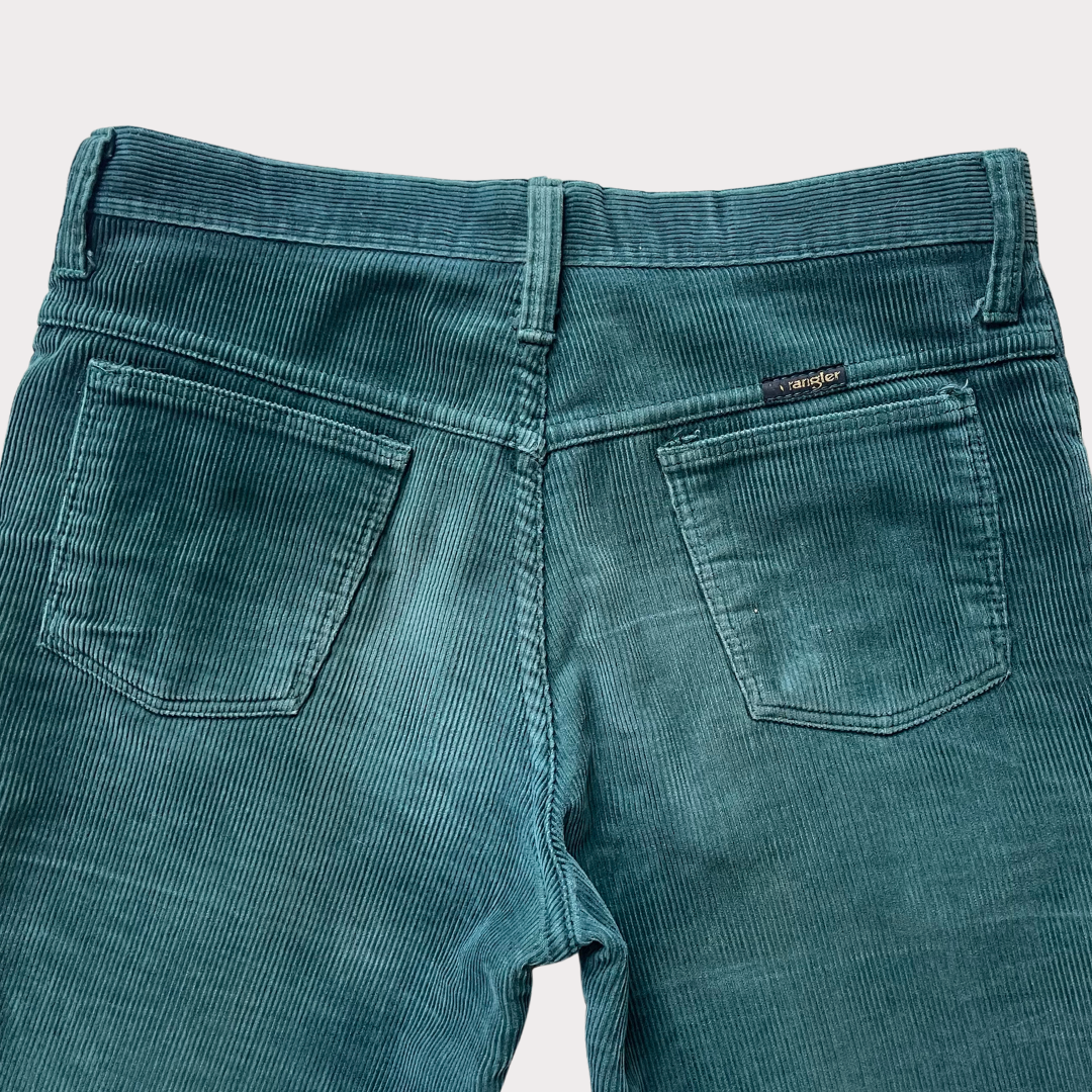 Green Corduroy Wrangler Blue Bell Trousers